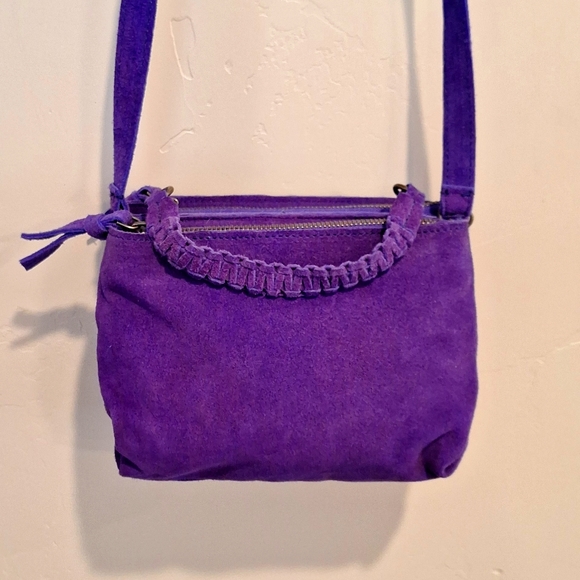 Free People Purple Crossbody 100% Cowhide Leather - Picture 2 of 6